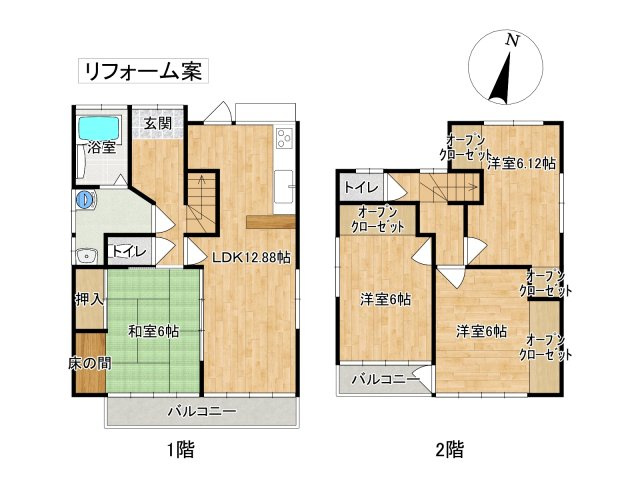 高知市石立町　中古戸建ての間取り