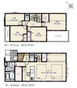 上尾市浅間台　12期　新築一戸建て　グレース　02の間取り|上尾市浅間台　12期　新築一戸建て　グレース　02、4SLDK、土地面積146.32m2、建物面積105.55m2