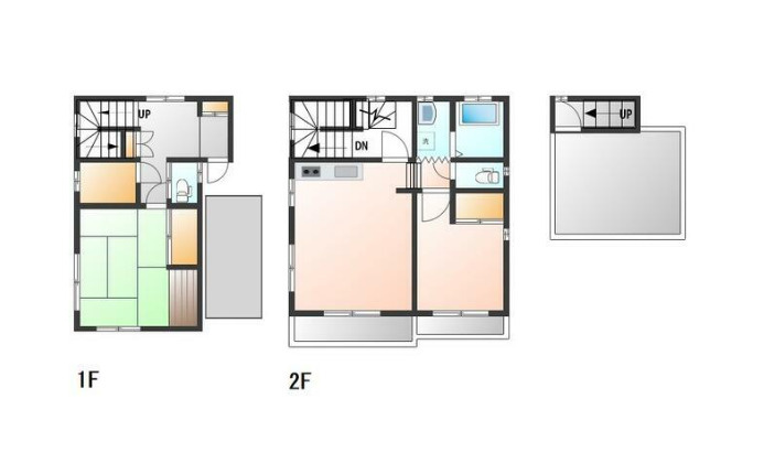高崎貸家A　リフォーム済　屋上テラス　和室の間取り