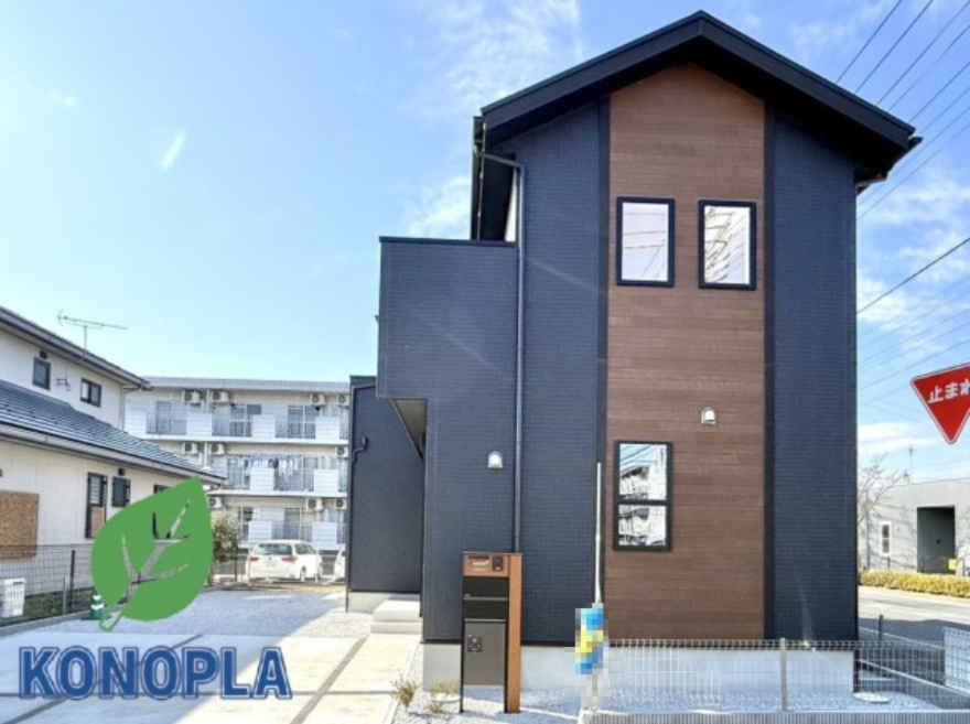 【新築戸建】前橋市六供町3丁目の外観|■外観|シンプルで洗練されたデザインは住まう人の色に染まり、個性を映し出します♪本日見学可能(*＾＾*)