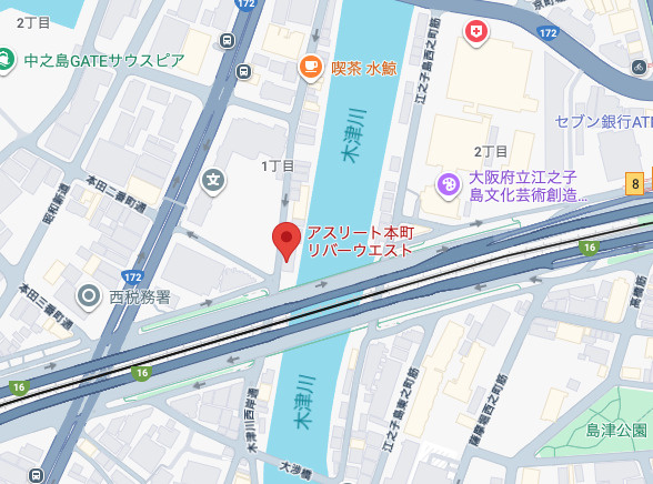 アスリート本町リバーウエストの地図