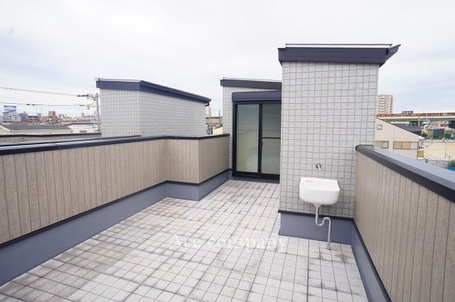 【バルコニー】 | 平野区流町2丁目　【A号地/全2棟】 | 屋上ルーフバルコニー付きです☆スロップシンク完備☆