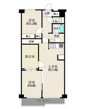 守口市スカイハイツ　6階の間取り