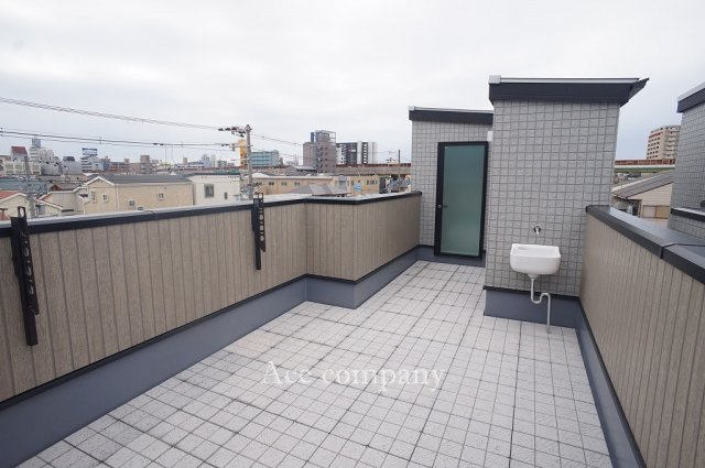 【バルコニー】 | 平野区流町2丁目　【B号地/全2棟】 | 屋上ルーフバルコニー付きです☆スロップシンク完備☆