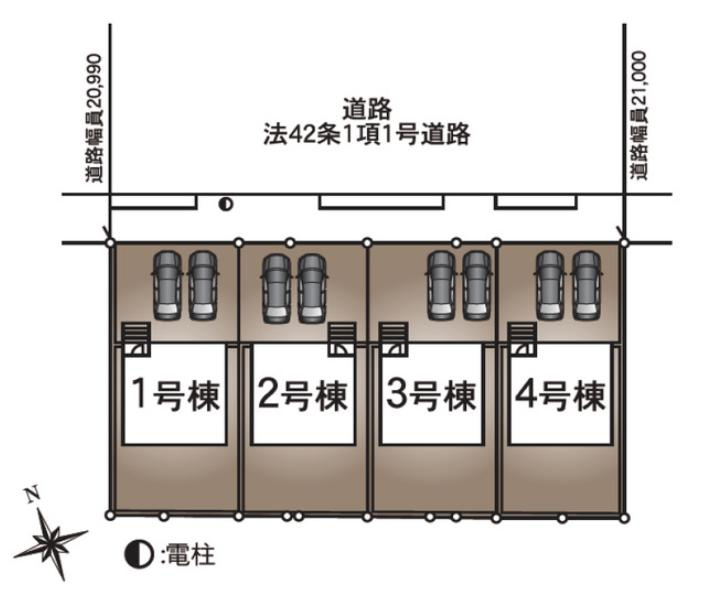 龍ケ崎市城ノ内第9　新築戸建　1号棟の区画図