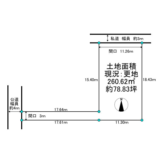 上・靱屋町 土地の土地図