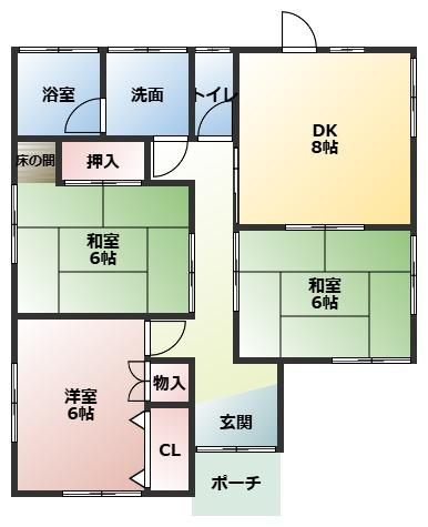 都城市山之口町富吉の中古一戸建の間取り