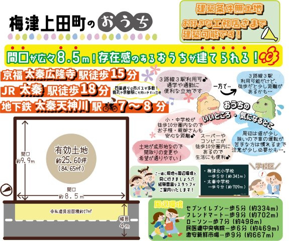 梅津上田町　建築条件無土地