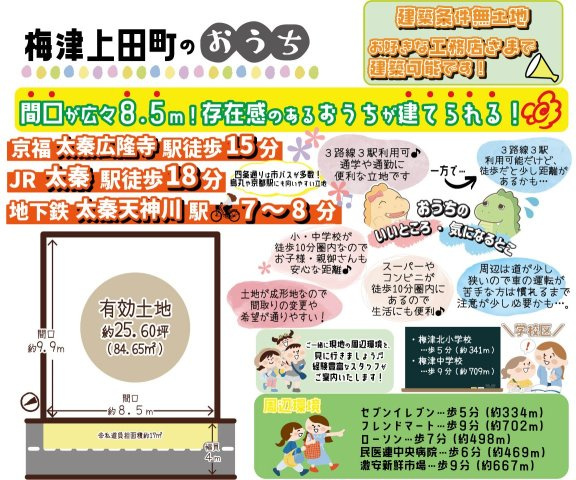 梅津上田町　建築条件無土地