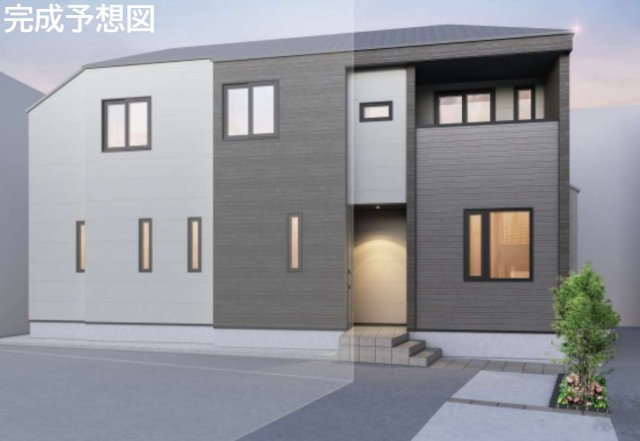 横浜市中区本牧町1丁目 新築戸建て【仲介手数料無料】の外観パース