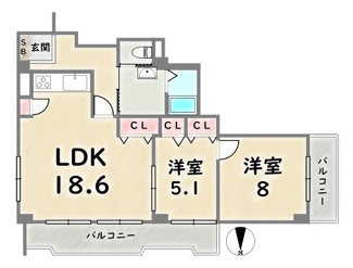 【間取り】 | 日商岩井朱雀マンション