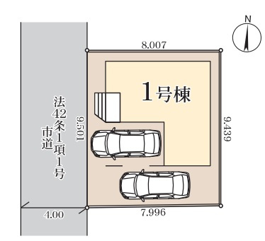 三郷市　天神1丁目　新築戸建　全1棟の区画図|区画図です