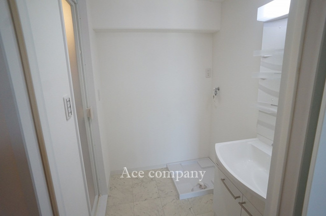 【ランドリースペース】 | ハンリョウ八尾ハイツ | 室内洗濯機置き場完備☆洗濯パン新調です☆