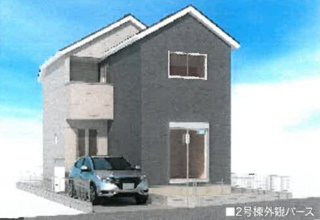 横浜市旭区金が谷2丁目 新築戸建て【仲介手数料無料】の外観パース