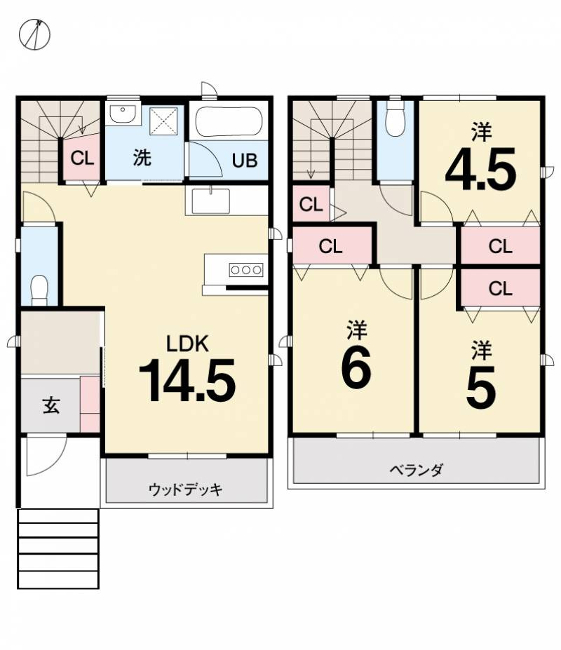 高知市一ツ橋町　新築一戸建ての間取り|4380万円　土地面積99.95㎡　建物面積81.14㎡　3LDK