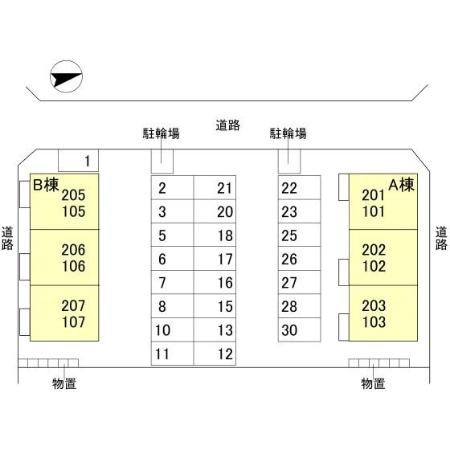 アンソレイユ　B棟の区画図