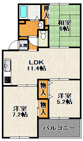 ヴィラ宝塚　宝松苑の間取り