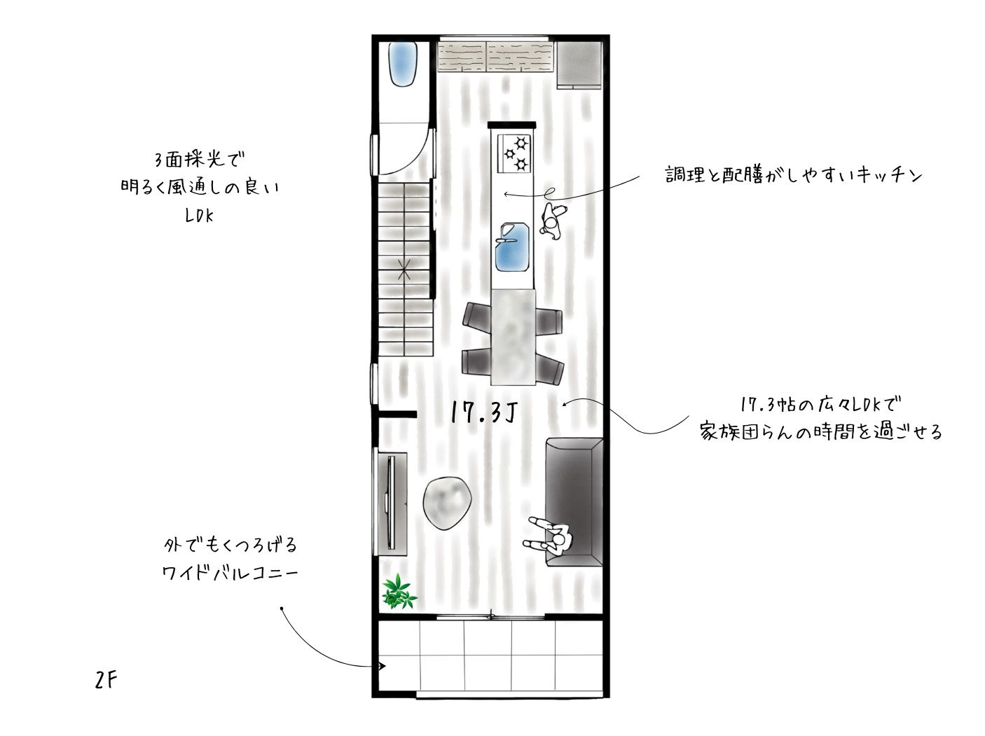 尼崎市瓦宮2丁目　モデルハウスの間取り