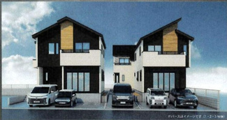 【外観】 | 大和市福田5丁目  3号棟 7期 | １・２・３号棟イメージパース（完成時に現況と異なる場合は現況優先となります）