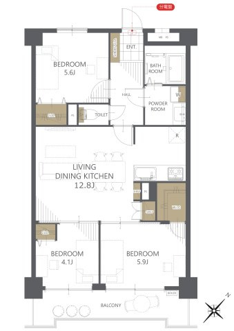【間取り】グランピアリバーサイド 
