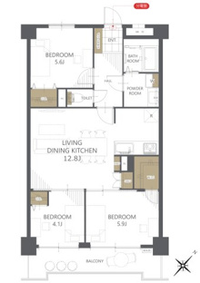 【間取り】グランピアリバーサイド 