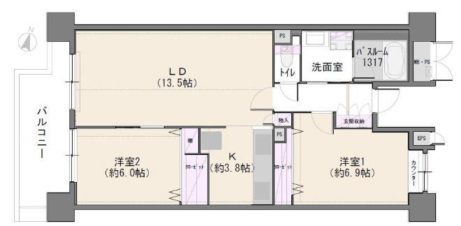 アクトピア北赤羽参番館の居間・リビング