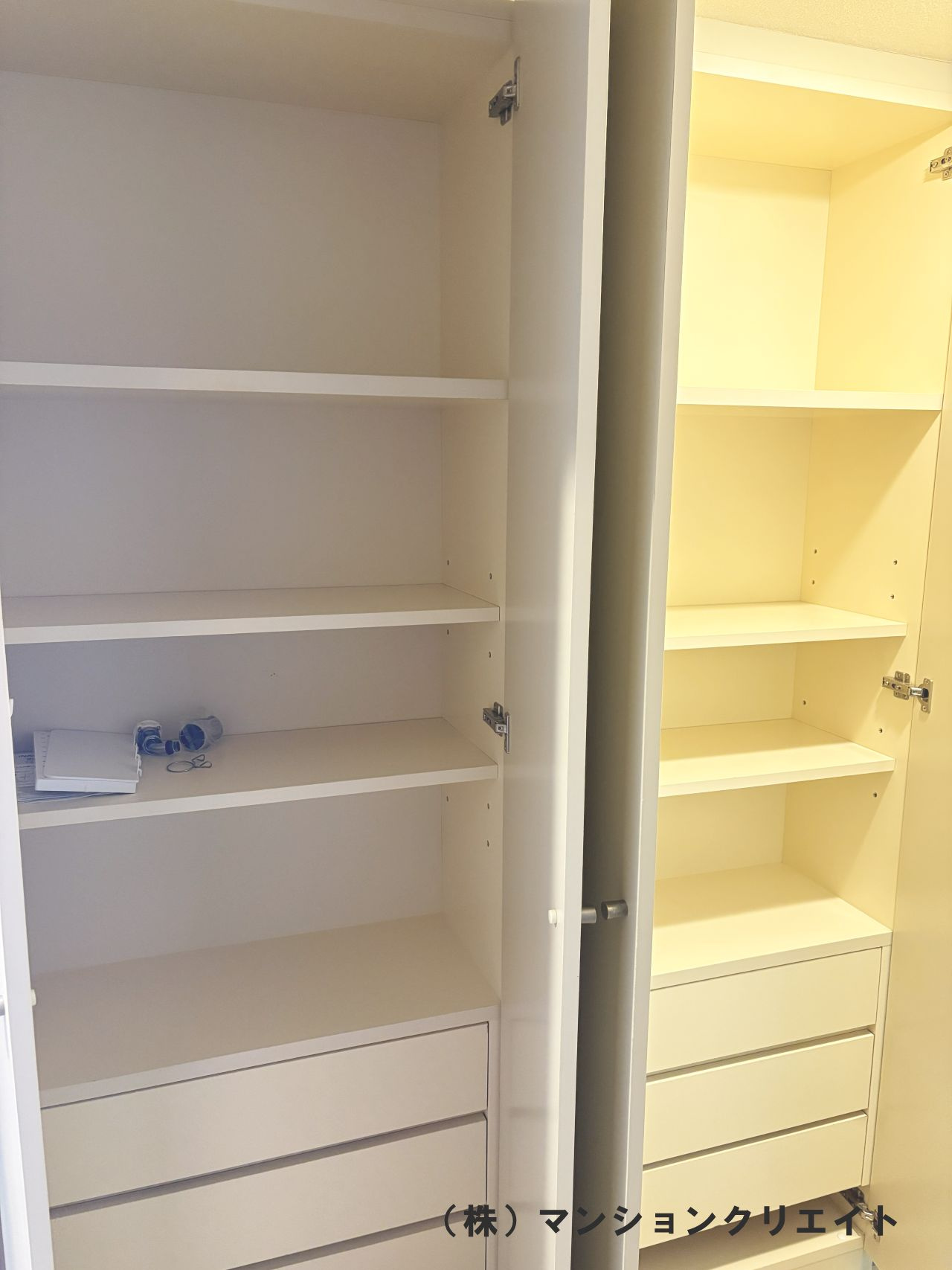 グランドール福井二の宮の収納|脱衣場の収納内部