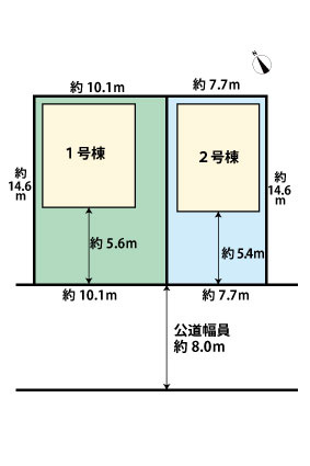 今宿１丁目　新築戸建　２棟の区画図