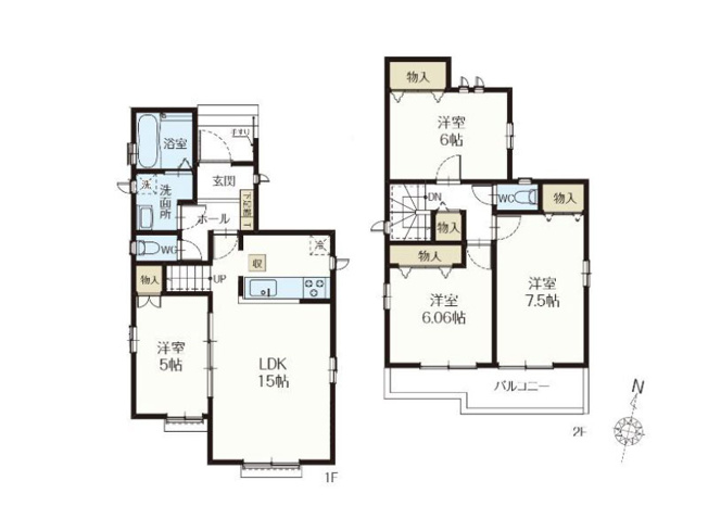【間取り】 | 新座市石神4丁目　新築一戸建住宅　全11棟　(保谷店) | C号棟/リビング階段を採用したご家族の仲が深まる住まい。1階洋室はリビングから中の様子が確認しやすくキッズルームにも便利です。