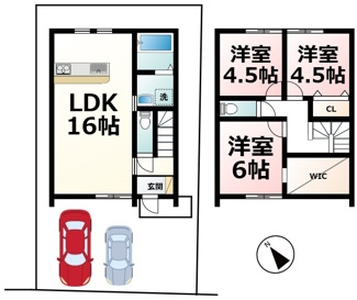【間取り】 | 草津市橋岡町　分譲2区画2号棟