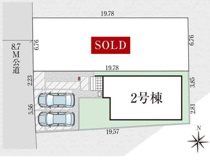 吉川市　中曽根1丁目　新築戸建　　全2棟の区画図|区画図です