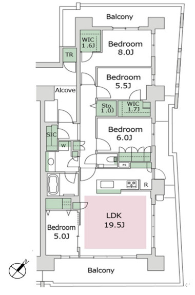 Sea Village E棟 11階の間取り|4LDK/105.34㎡のお部屋です