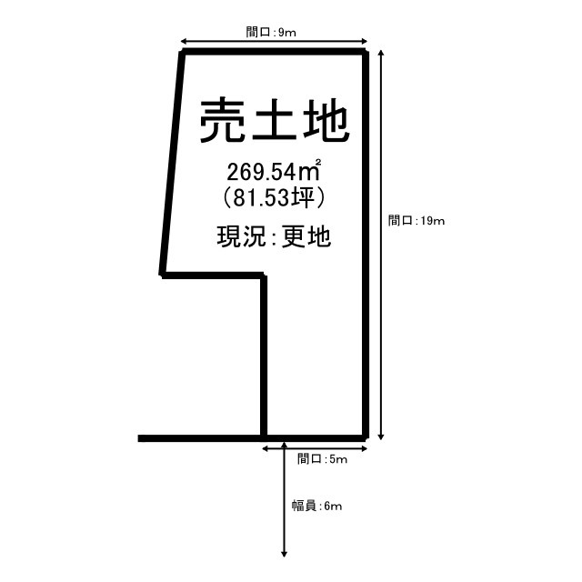 岩美郡岩美町岩井売土地の土地図