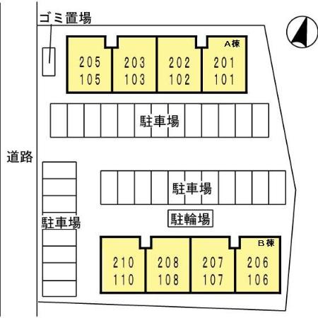 アパルトマントNFB　B棟の区画図