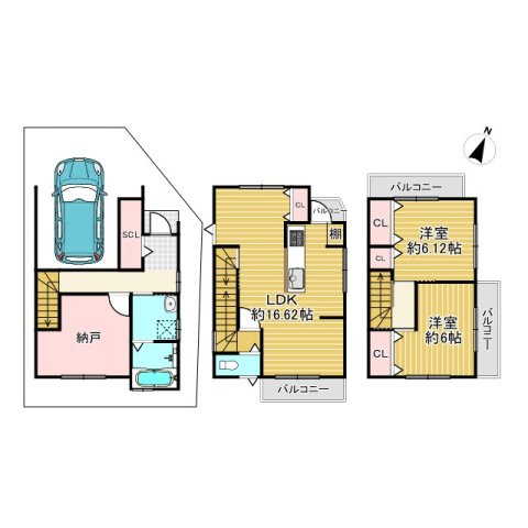 長岡京市奥海印寺東山の間取り|2SLDKの間取り！
販売価格：3580万円（外構費・消費税込み）