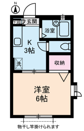 エスイーシー玉川ハイツ　角部屋　礼金0　南向き　B・T別の間取り
