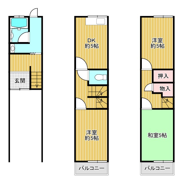 門真市四宮5丁目　中古戸建の間取り
