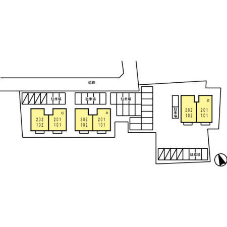 シャルマン松橋Aの区画図