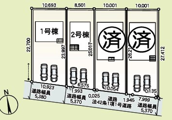 【区画図】 | 前橋市粕川町女渕第2　1号棟