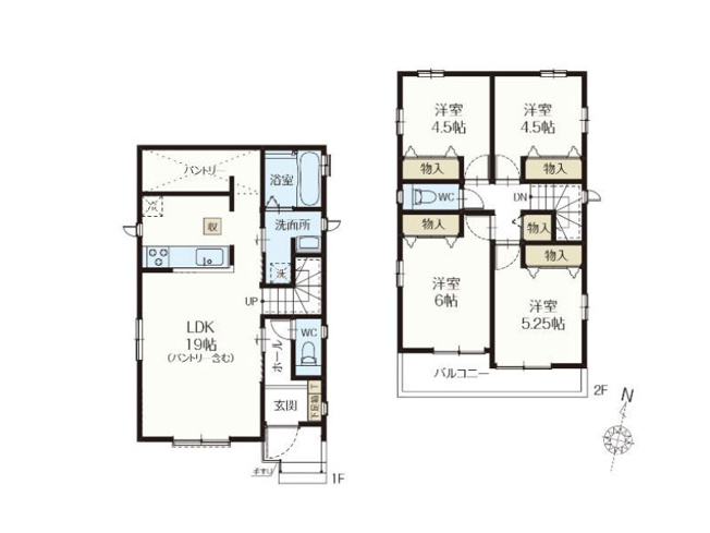 【間取り】 | 新座市石神4丁目　新築一戸建住宅　全11棟　(保谷店) | I号棟/リビング階段と対面式キッチンでご家族仲良く暮らせる住まい。パントリーなど収納スペースも豊富です。