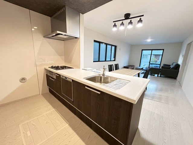 新築戸建　小牧市新町1期　全3区画分譲のキッチン|ステンレスをワークスペース部分トップに使用した機能的で美しいシステムキッチンを使用しています。