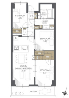 【間取り】レジデンシャル武蔵浦和ザ・マークプレイス 