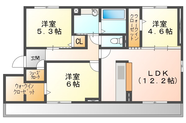 ＢＬＩＳＳ　ＣＯＵＲＴ　Ⅱの間取り