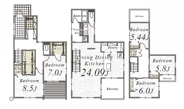 【参考プラン】 | 品川区小山台１丁目　売地 | LDK広々約24帖確保したご家族ゆったり過ごせる間取り