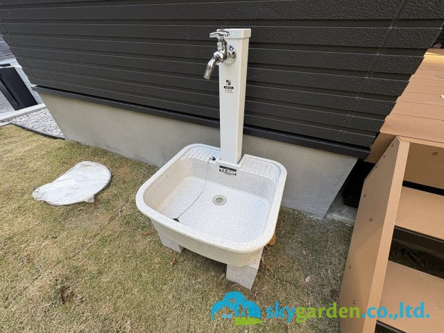 鎌倉市浄明寺４丁目　新築戸建　全1棟1号棟の庭|立水栓