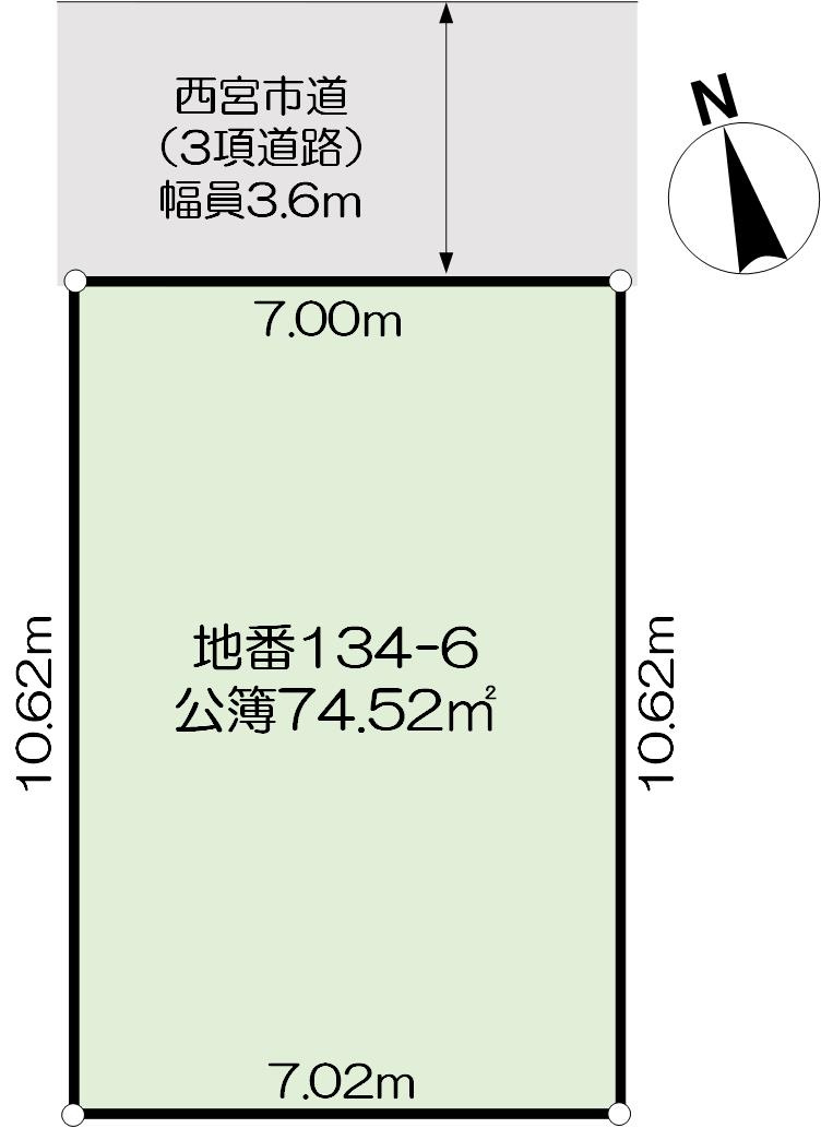 西宮市石刎町土地の土地図