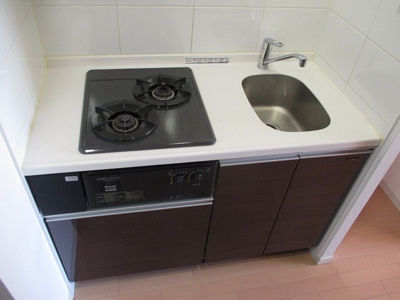 【キッチン】 | クレアートアドバンス北大阪 | レンジフード付の２口ガスシステムキッチンです