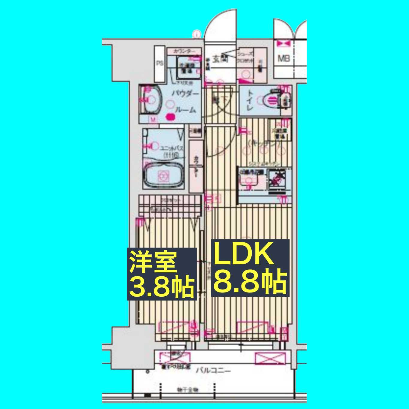 プレサンスTHE新栄の間取り