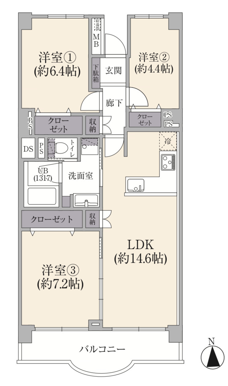 新松戸アゼリアパークハウスB棟の間取り