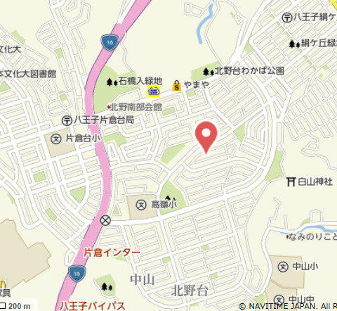 『八王子市中古戸建て』八王子市北野台1-35-4【仲介手数料無料】の地図|～仲介手数料無料☆八王子ひなた不動産～八王子市北野台　中古戸建